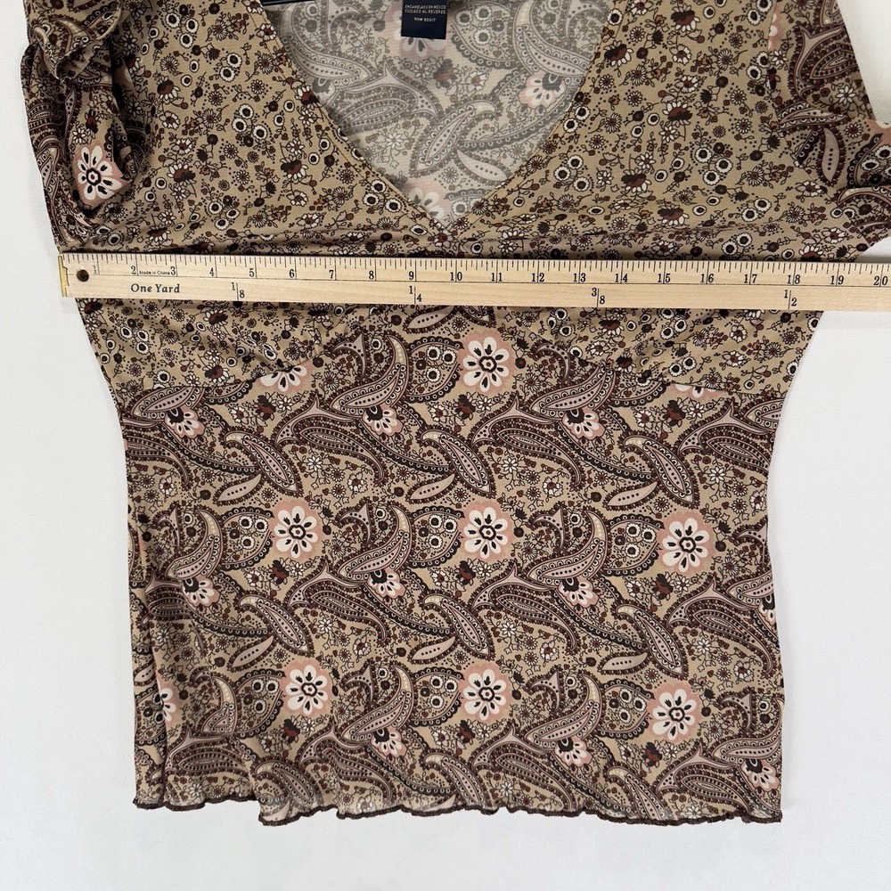 Vintage Route 66 Top Womens M Brown Paisley Empire Waist Fairy Grunge Whimsigoth - Picture 13 of 14